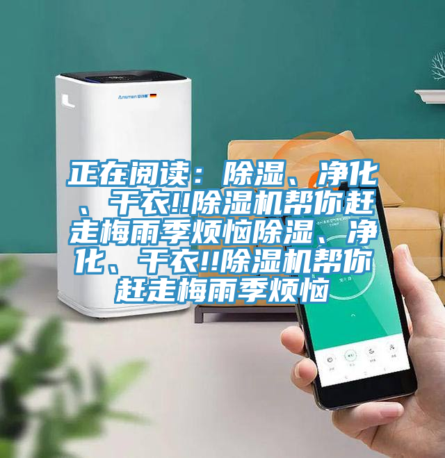 正在閱讀：除濕、凈化、干衣!!除濕機幫你趕走梅雨季煩惱除濕、凈化、干衣!!除濕機幫你趕走梅雨季煩惱